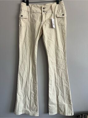 John Galt PacSun Cream Flare Pants